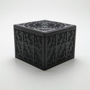 Gothic Decor, Handmade, Marquetry Box, Jewellery Storage, Architectural Art, Dark Academia, Rose Window, Luxury Gift, Stone Effect, Artisan Made