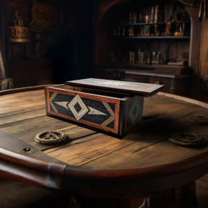 Handmade marquetry box, wood inlay jewellery box, geometric wood art, artisan keepsake box. Unique luxury gift for men, anniversary wood gift, heirloom quality storage, nautical-inspired decor.