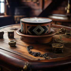 Round Wood Box, Handmade Marquetry Inlay, Jewellery Box, Geometric Wood Art, Star Pattern, Artisan Small Business, Luxury Wood Decor, Heirloom, Quality Wood Veneer Design, Desk Storage, Modern Craft