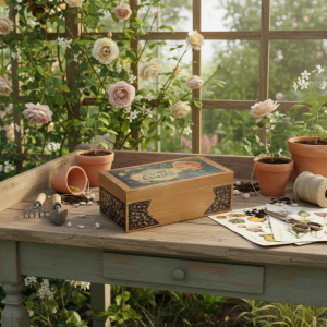 Handmade, Wooden Box, Secret Garden, Jewellery Storage, Botanical Art, Art Nouveau, Keepsake Box, Gift for Her, Artisan Decor,