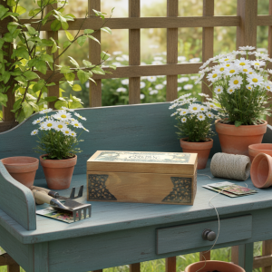 Handmade, Wooden Box, Secret Garden, Jewellery Storage, Botanical Art, Art Nouveau, Keepsake Box, Gift for Her, Artisan Decor,