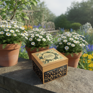 Handmade, Wooden Box, Secret Garden, Keepsake Box, Botanical Decor, Vintage Style, Jewellery Storage, Artisan Crafted, Gift for Her