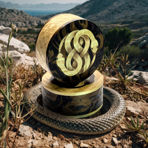 Handmade Wood Box, Marquetry, Wood Inlay, Snake Decor, Luxury Gift, Jewelry Organizer, Artisan Woodwork, Desk Accessory, EDC Tray, Serpent Art, Fine Craftsmanship, Ouroboros,