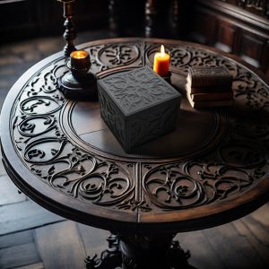 Gothic Decor, Handmade, Antiqued, Marquetry Box, Flamboyant Tracery, Ogee Arch, Architectural Gift, Rustic Gothic, Artisan Made, Keepsake Storage